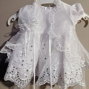Elegant White Lace Baby Dress